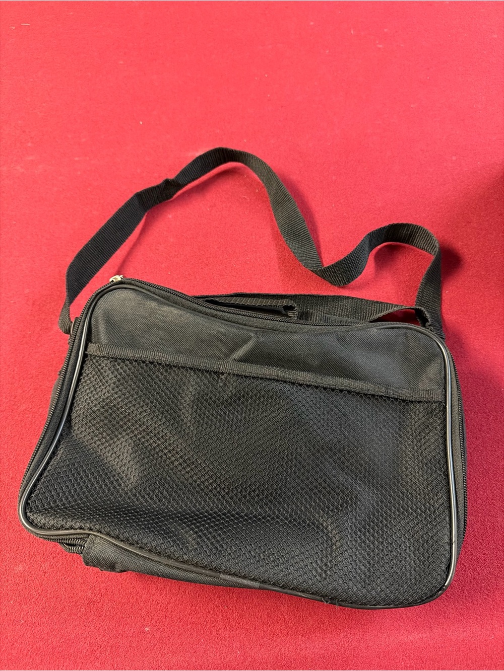 Black zip up back with strap